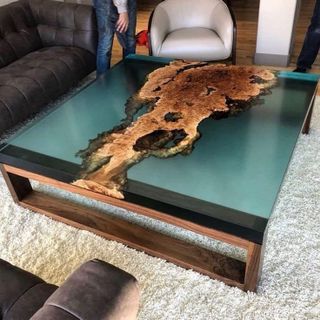 Bàn trà cao cấp hình chữ nhật - Bàn Epoxy chữ nhật