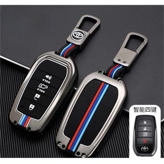Ốp khóa kim loại phản quang- Toyota Camry, Prado, Fortuner, Hilux, Cruiser Hợp Kim Kẽm Cao Cấp Loại 3 và 4 nút