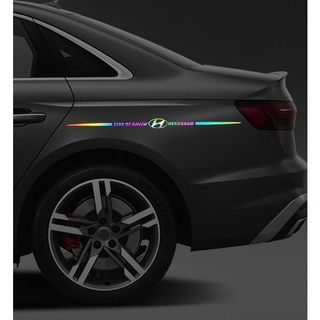 (Hàng hot 2023) Tem Decal Dán Trang Trí Xe Ô Tô Laser Phản Quang Biểu Tượng "STARCFDAVID - Logo Hãng Xe - HEXAGRAM"