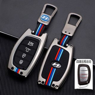 Ốp khóa kim loại phản quang - Hyundai Creta 2022-chất liệu hợp kim bền đẹp thời trang bảo vệ an toàn cho chìa khoá