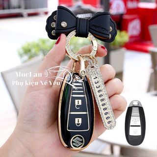 Ốp khóa TPU - Ốp bảo vệ vỏ khóa xe ô tô Suzuki Caiz – Ertiga – Swift Dáng dài 2 nút- Mộc Lan Phụ Kiện Xế Yêu