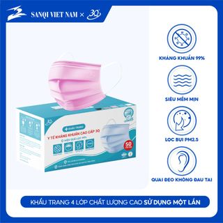 5 HỘP KHẨU TRANG Y TẾ 4 LỚP 3Q CHÍNH HÃNG