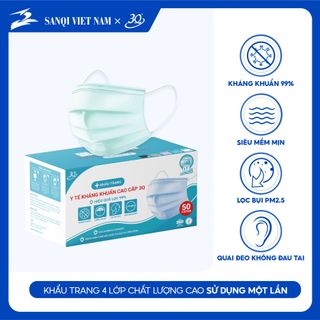5 HỘP KHẨU TRANG Y TẾ 4 LỚP 3Q CHÍNH HÃNG