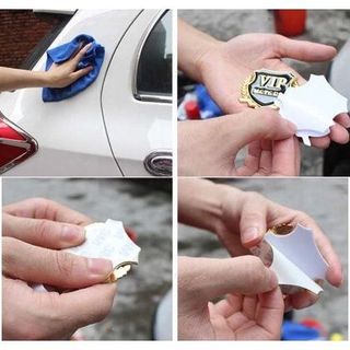 Bộ 2 miếng dán logo kim loại logo HYUNDAI và các hãng xe - MOTOR bông lúa - trang trí ô tô