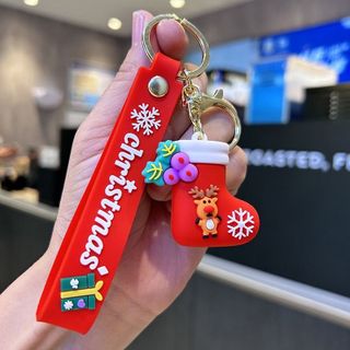 Móc Khóa Noel 3D Phụ Kiện treo chìa khóa ô tô xe máy ba lô túi xách