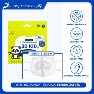 COMBO 10 HỘP KHẨU TRANG GẤU TRÚC 3Q DÀNH CHO BÉ CỰC YÊU