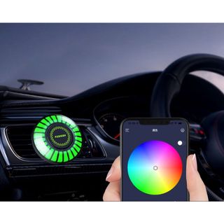 Đèn led FASHION cảm ứng âm thanh chứa nước hoa gắn cửa gió điều hoà ô tô - ánh sáng nhiều màu kết nối Bluetooth sạc usb