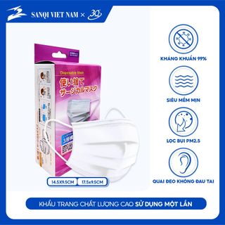 10 HỘP KHẨU TRANG Y TẾ KIỂU NHẬT CHO NAM VÀ NỮ