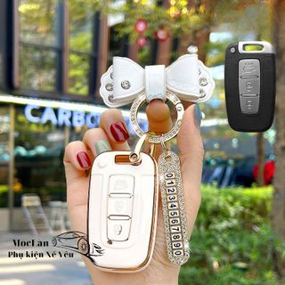 Ốp Chìa KhóaTPU Xe Kia Forte, Kia Sorento, Kia Carens 2009-2014-Hyundai đời cũ Loại 3 nút-Mộc Lan Phụ Kiện Xế Yêu