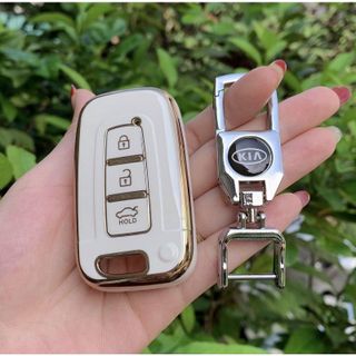 Ốp Chìa KhóaTPU Xe Kia Forte, Kia Sorento, Kia Carens 2009-2014-Hyundai đời cũ Loại 3 nút-Mộc Lan Phụ Kiện Xế Yêu
