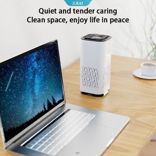 Máy Lọc Không Khí Mini Di Động Cho Xe Hơi/Phòng Ngủ K2 Với Bộ Lọc HEPA khử mùi hôi, diệt vi khuẩn bằng ion âm