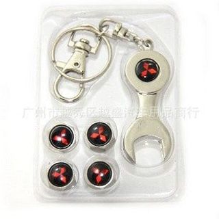 (11 hãng) Bộ 4 nắp chụp van ô tô theo hãng xe chất liệu inox chống han rỉ - tặng kèm cờ lê và móc khóa tiện lợi