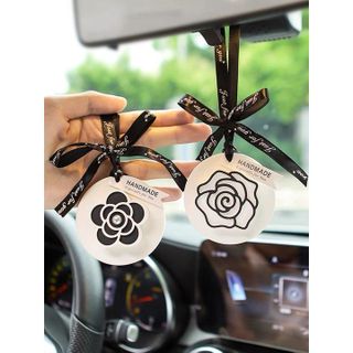 Dây treo trang trí,tinh dầu thơm khử mùi ô tô hình Hoa trà,Hoa hồng cao cấp - Khánh treo ô tô-Mộc Lan Phụ Kiện Xế Yêu