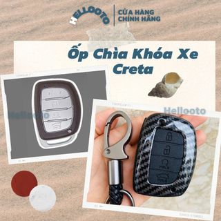 Ốp Chìa Khóa Carbon xe Hyundai Creta 2022 2023 - chìa 4 nút,tặng kèm móc khoa thất lạc