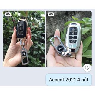 Ốp khóa Hyundai Accent 2021 loại 4 nút thông minh - ốp mạ TPU mới nhất năm 2022 cao cấp sang trọng