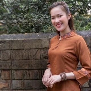 Áo Lam Đến Chùa, Vải Đũi Xước Thoáng Mát, Pháp Phục Huyền Trang - M 725