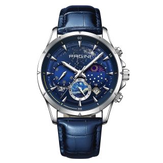 Đồng hồ pagini 8866 chạy 6 kim dây da