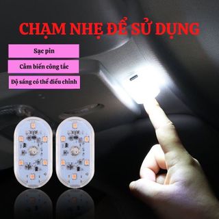 Đèn led cảm ứng không dây gắn trần xe ô tô sạc cổng USB tiện dụng - đèn led gầm mini ô tô