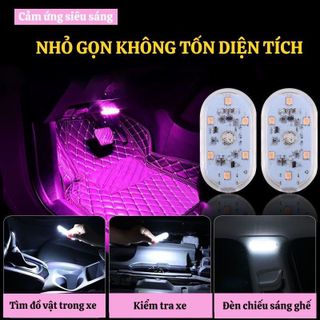 Đèn led cảm ứng không dây gắn trần xe ô tô sạc cổng USB tiện dụng - đèn led gầm mini ô tô