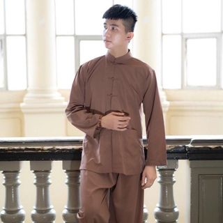 Pháp Phục Đi Chùa Nam, Mẫu Lãnh Tụ Vải KATE Đơn Giản Thoáng Mát - M 149