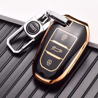 Ốp khóa Peugeot 3008 - Peugeot 5008 - ốp mạ TPU mới nhất năm 2022 cao cấp sang trọng
