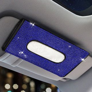 Hộp Da Đựng Khăn Giấy Đính Đá Xinh Xắn treo kính ô tô,để taplo có nhiều màu