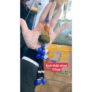 Mặt dây chuyền, ngọc bội, khánh treo xe phong thủy (màu xanh đậm) - Khánh Quan Âm - Di Lặc - Mộc Lan phụ kiện xế yêu
