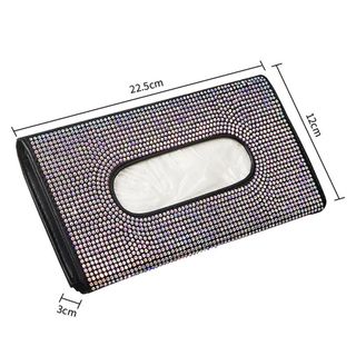 Hộp Da Đựng Khăn Giấy Đính Đá Xinh Xắn treo kính ô tô,để taplo có nhiều màu