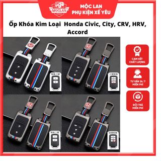 Ốp khóa kim loại phản quang - Vỏ bọc chìa smartkey ô tô Honda Civic, City, CRV, HRV, Accord giá sỉ