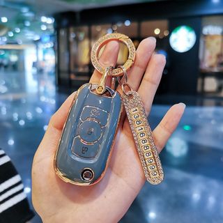 Ốp chìa khoá xe Vinfast Fadil &lt; viền kim loại + lót cao su trong suốt &gt;