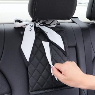 Hộp Đựng Khăn Giấy Túi Treo Sau Ghế Xe Hơi Phong Cách Bắc Âu Sang Trọng - túi thắt nơ nữ tính