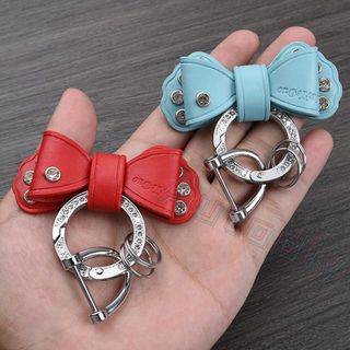 Móc Khóa Da Hình Nơ Đính Đá Xinh Xắn nhiều màu