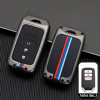 Ốp khóa kim loại phản quang - Vỏ bọc chìa smartkey ô tô Honda Civic, City, CRV, HRV, Accord