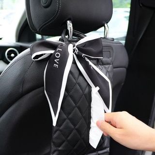 Hộp Đựng Khăn Giấy Túi Treo Sau Ghế Xe Hơi Phong Cách Bắc Âu Sang Trọng - túi thắt nơ nữ tính