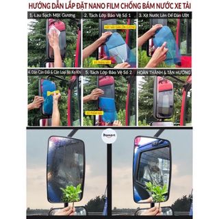 Bộ 4 miếng dán chống nước gương kính ô tô, miếng dán chống bám nước gương chiếu hậu nano tiện dụng loại 1