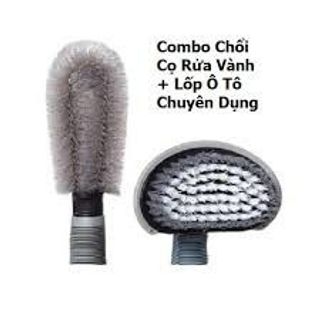 Combo bộ chổi cọ rửa vành lazang + Bàn Chải Vệ Sinh Bánh Xe Chuyên Nghiệp