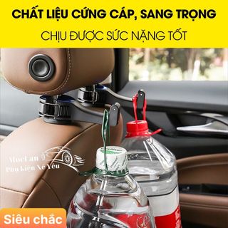 (10 màu) Móc treo đồ trên ô tô gài trước sau ghế kèm giá đỡ kẹp điện thoại trên xe tiện lợi thiết kế chắc chắn cao cấp