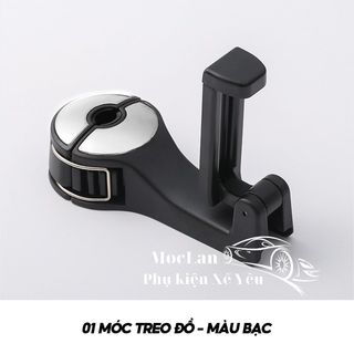 (10 màu) Móc treo đồ trên ô tô gài trước sau ghế kèm giá đỡ kẹp điện thoại trên xe tiện lợi thiết kế chắc chắn cao cấp