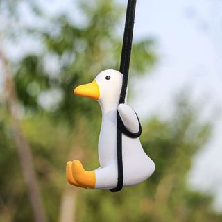 Khánh treo gương ô tô-Vịt đu dây trang trí gương chiếu hậu dễ thương,trang trí cửa sổ ,quà tặng độc lạ cho bạn bè