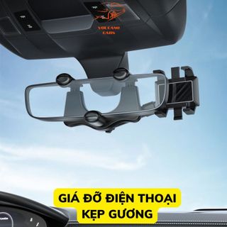Giá đỡ điện thoại ô tô kẹp gương chiếu hậu trên xe hơi xoay 720 độ chống rung treo đa điểm chỉnh góc nhìn đa hướng(hot)