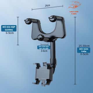 Giá đỡ điện thoại ô tô kẹp gương chiếu hậu trên xe hơi xoay 720 độ chống rung treo đa điểm chỉnh góc nhìn đa hướng(hot)
