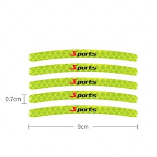 Bộ 20 miếng dán phản quang, phát sáng SPORTS trang trí vành bánh xe màu xanh lá cây cho ô tô, xe máy, xe đạp