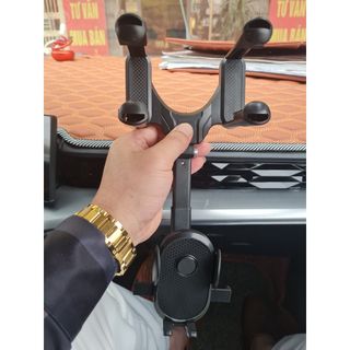 Giá đỡ điện thoại ô tô kẹp gương chiếu hậu trên xe hơi xoay 720 độ chống rung treo đa điểm chỉnh góc nhìn đa hướng(hot)