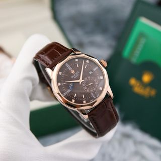 Đồng hồ ro.lex sun moon máy cơ dây da