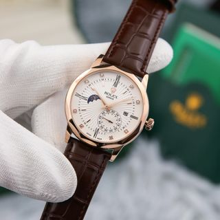 Đồng hồ ro.lex sun moon máy cơ dây da