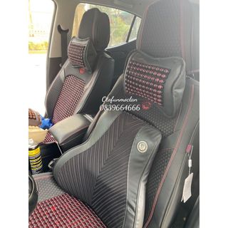 Gối tựa đầu hạt gỗ chống nóng kiêm massage cao cấp cho văn phòng và ô tô - ruột làm bằng cao su non nguyên khối