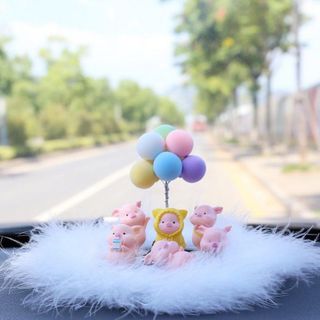 Trang trí taplo - Sét 6 chú heo mini màu hồng dễ thương đặt bàn làm việc và góc học tập