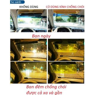 Bộ gương kính lọc chống chói cho ô tô ngày và đêm cao cấp loại 1 - kính chống loá xe hơi