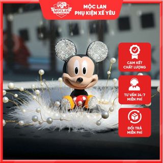 Mô Hình Chuột Mickey Minie Đính Đá Đầu Lắc Lư Dễ Thương Trang Trí Taplo ô tô giá sỉ