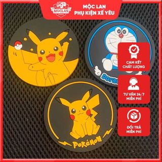 Miếng lót ly ô tô -Lót ly xe hơi nhân vật hoạt hình - Để lót cốc cao su cách nhiệt cực tốt chống bám bụi bẩn dễ vệ sinh